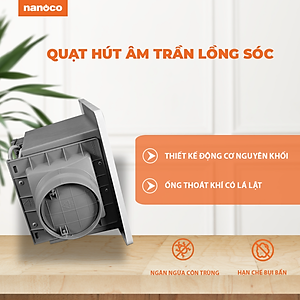 QUẠT THÔNG GIÓ ÂM TRẦN LỒNG SÓC NFV2021 NANOCO - HÀNG CHÍNH HÃNG