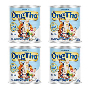 COMBO 4 hỘP SỮA ĐẶC CÓ ĐƯỜNG ÔNG THỌ CHỮ XANH - HỘP THIẾC 380G