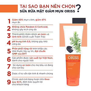 Sữa Rửa Mặt Tạo Bọt Ngừa Mụn Oriss 100g - Chuyên Dành Cho Da Mụn