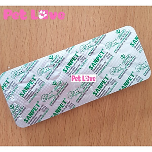 10 viên Sanpet tẩy sán dây, sán lá, giun tròn chó mèo