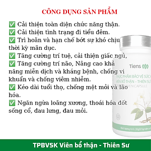 Thực Phẩm Bảo Vệ Sức Khỏe Thiên Sư - Viên Bổ thận - Bổ thận tráng dương tăng cường sinh lực
