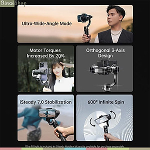 Gimbal chống rung 3 trục nhỏ, nhẹ Hohem iSteady Mobile plus, hàng chính hãng
