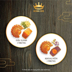 Hộp 2 bánh trung thu Kinh Đô "Team Đậu Xanh - Khoai Môn" (2 bánh x 150g)