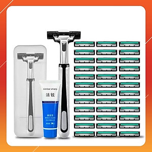Combo  vĩ dao cạo râu 36 lưỡi thay thế , kèm bàn cạo , tặng tuýp kem cạo râu cho nam vô cùng tiện lợi