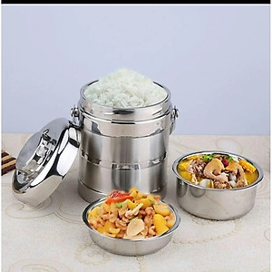 Cặp Lồng Inox 3 Tầng 1.4 - 2 Lít -Cặp Lồng Đựng Cơm Cháo Phở Giữ Nhiệt Cao Cấp Chính Hãng TOKDODO