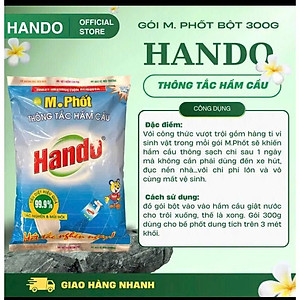 Combo 4 gói Bột thông tắc bồn cầu bể phốt Hando 300Gr