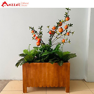 Chậu gỗ trồng cây, hoa, chậu chữ nhật trồng cây ban công-04