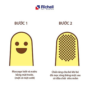 Rơ lưỡi silicone Richell Nhật Bản vệ sinh cho bé từ 3 tháng tuổi | Baby