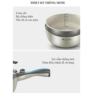 Nồi điện đa năng Bcook BC03 Có khay hấp - Hàng chính hãng