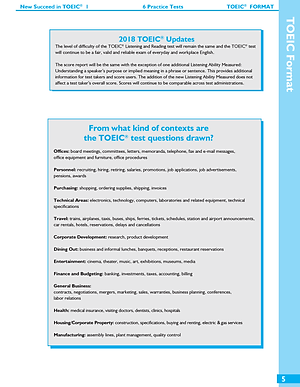 Succeed in TOEIC 1 (550-750) with 6 Practice Tests - New Revised format 2018