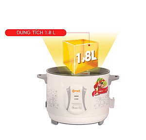 Nồi cơm điện nắp rời Comet CM8021 dung tích 1.8L – Công suất 700W, giữ nóng lâu, dễ vệ sinh – Hàng chính hãng, bảo hành 12 tháng