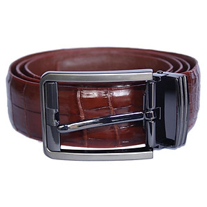 HC4757-58-59-60 - Thắt lưng nam da cá sấu Huy Hoàng nguyên con bụng 4P đầu kim màu đen, nâu đất, nâu đỏ, vàng bò