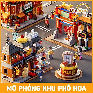 Bộ đồ chơi lắp ghép ráp xếp mô hình city thành phố Trung Hoa cho bé trai gái phát triển trí tuệ thông minh MySun