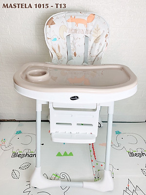 Ghế đa năng Mastela 1015 ngả, nâng hạ độ cao, có bánh xe / TẶNG BÁT THÌA ĂN DẶM UPASS CHÍNH HÃNG