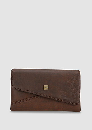 Túi đeo chéo nữ thanh lịch IDIGO FB2 - 380, túi xách cầm tay dáng chữ nhật nắp gập