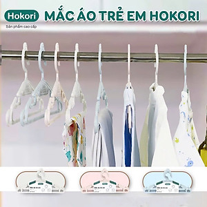 Bộ 10 móc quần áo HOKORI nhựa VIỆT NHẬT chất liệu nhựa pp nguyên sinh an toàn cho da nhạy cảm - Mắc áo trẻ em , người lớn - Hàng Việt Nam