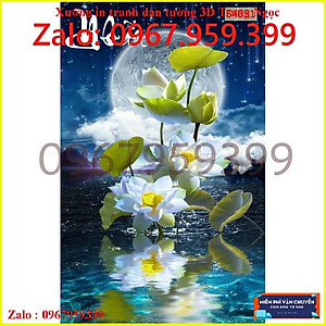 Tranh dán tường 3D, tranh Hoa Sen