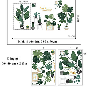 Decal dán tường Tranh Dán tường Lá Cây phong cách Vintage ZH2009AB