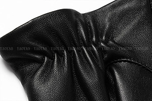 Găng tay nam da cừu cao cấp BHY5333 Lót lông giữ ấm, cảm ứng điện thoại, chống nước