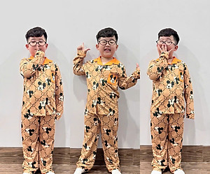 Đồ bộ bé trai, bộ ngủ dài tay pijama pizama cho bé trai size lớn 12-40KG chất thun lạnh mềm mịn mát