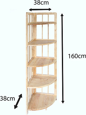 Kệ Góc Lớn 5 Tầng Phương Lâm (38 x 38 x 160 cm) - Màu Tự Nhiên