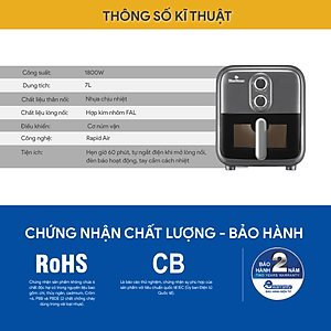 Nồi Chiên Không Dầu BlueStone AFB-5858 7 Lít 1800W - Hàng Chính Hãng