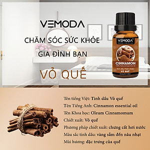 Tinh dầu Vỏ quế cao cấp 50ML Cinnamon. Tinh dầu xông phòng Vemoda giúp khử mùi, thư giãn, cải thiện giấc ngủ, trị cảm lạnh, giảm đau nhức, giảm mỡ bụng hiệu quả