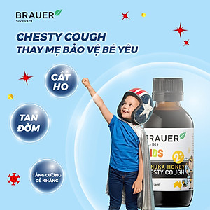 Siro hỗ trợ giảm ho cho trẻ từ 2 tuổi Brauer Manuka Honey Úc giảm ho, ngứa và rát cổ họng, làm mát và dịu cổ họng, tăng sức đề kháng - OZ Slim Store