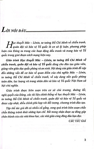 Giáo trình Học thuyết Mác - Lênin, tư tưởng Hồ Chí Minh về chiến tranh, quân đội và bảo vệ Tổ quốc (Dùng cho đào tạo giáo viên, giảng viên giáo dục quốc phòng và an ninh)