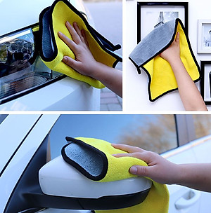Combo 2 Khăn Lau Xe Ô Tô Siêu Thấm Size 30cm x 40cm, Khăn Lau Nội Thất Cho Xe, Chất Liệu Microfiber - Hàng Loại 1 Chính Hãng MINIIN
