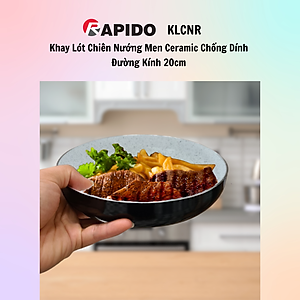 Khay lót chiên nướng Rapido men ceramic chống dính - Khay chiên nướng nồi chiên không dầu chống dính Greblon bền đẹp đường kính 20cm dùng trong nồi chiên không dầu - Hàng chính hãng