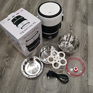 Hộp Cơm 3 Tầng Giữ Nhiệt Inox An Toàn – Hộp Đựng Cơm Cắm Điện 3 Tầng Cao Cấp Văn Phòng Đựng Thức Ăn Chính Hãng
