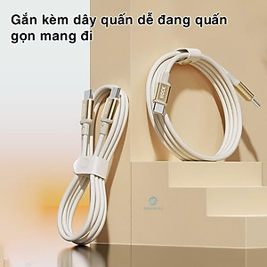 Dây cáp sạc nhanh 100W ROCKSPACE R18 chuẩn typeC to typeC - Hàng chính hãng bảo hành 12 tháng