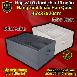 Bộ hộp vải đựng đồ 9 ngăn và 16 ngăn mã HQ4 - Combo hộp vải đựng quần áo chia ngăn gọn gàng tiện lợi chất vải Oxford cao cấp