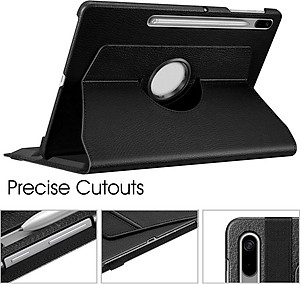 Case bao da chống sốc xoay 360 độ cho Galaxy Tab S8 Plus /  Tab S7 Plus / Tab S7 FE 12.4 inch hiệu HOTCASE (thiết kế siêu mỏng hỗ trợ Smartsleep, gập nhiều tư thế, tản nhiệt tốt) - hàng nhập khẩu