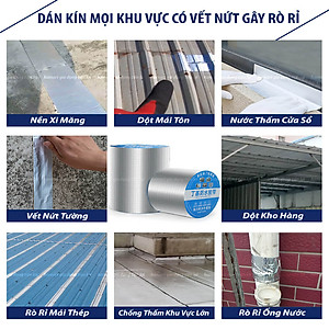 Băng Keo Chống Thấm Nước Butyl Dán Mái Tôn Chống Dột Vá Đường Ống Tường Sửa Chữa Nhà Cửa Siêu Dính