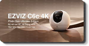 Camera Wifi Ezviz C6C 8M - 4K Siêu Rõ Nét, Quay Quét 360 độ , Đàm thoại 2 chiều, Có màu ban đêm, Phát hiện người AI - hàng chính hãng