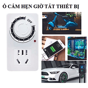 Ổ cắm hẹn giờ cơ MK-958 hẹn giờ tắt sử dụng đơn giản công suất 10A/220V + Tặng Phích chuyển đổi từ 3 chấu sang 2