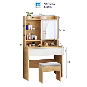 Bàn Trang Điểm, Làm Việc Đa Năng Hiện Đại Thương Hiệu SIB Decor (Tặng Kèm Ghế Bọc Nệm) BTD10