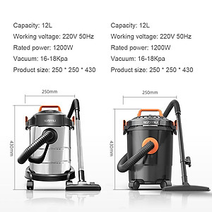 Máy hút thổi bụi công nghiệp YILI, hút khô, ướt, thổi, công suất 1200w, dung tích 12l - Kèm video và ảnh thật