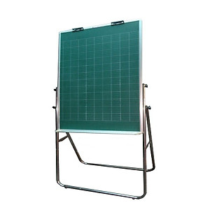 Bảng Flipchart chân inox viết phấn từ in ô ly Bavico-Xanh - 0,8x1,2m