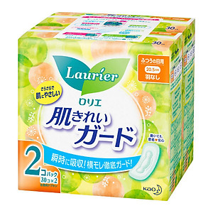 Set 2 gói băng vệ sinh LAURIER không cánh 20.5cm x 56 miếng (MẪU MỚI)