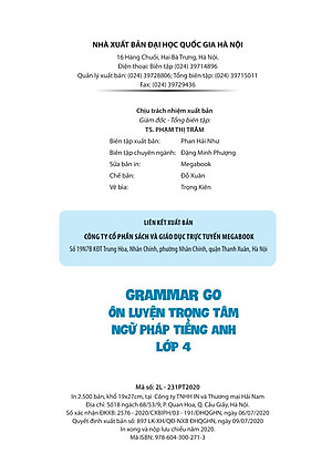 Sách Grammar Go - Ôn Luyện Trọng Tâm Ngữ Pháp Tiếng Anh Lớp 4