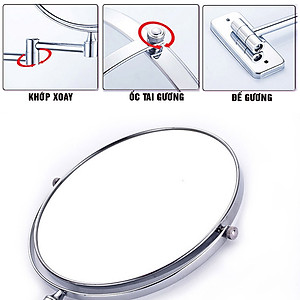 Gương trang điểm để bàn, LED, treo tường, Crom, phóng đại zoom x3, 2 mặt xoay siêu nét nhiều mẫu Minh House