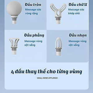[LOẠI 1 PIN KHỎE]Máy Massage Cầm Tay Mini Súng mát-xa Cầm Tay Đấm Lưng Trị Liệu Cổ Vai Gáy 4 Đầu 6 Chế Độ FUJIMAX