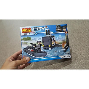 COGO - CITY - 3021 COMBO 8 HỘP Mô Hình Lắp Ráp Xe Cảnh Sát
