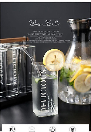 LY THỦY TINH CHỊU NHIỆT UỐNG NƯỚC, SINH TỐ HOA QUẢ PHONG CÁCH ANH ( GIAO HÌNH CHỮ NGẪU NHIÊN )- VD90