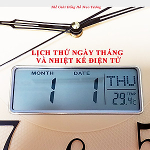 Đồng Hồ EASTAR Tròn Kim Điện tử Viền Mỏng - Máy KIM TRÔI - LỊCH Vạn Niên và NHIỆT KẾ Điện tử