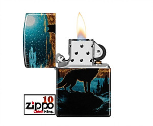 Bật lửa Zippo 46252 Moonlight Wolf Design - Chính hãng 100%