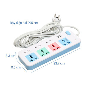 Ổ Cắm Điện Nối Dài Comet CES4433 dây dài 3m, 7 lỗ cắm